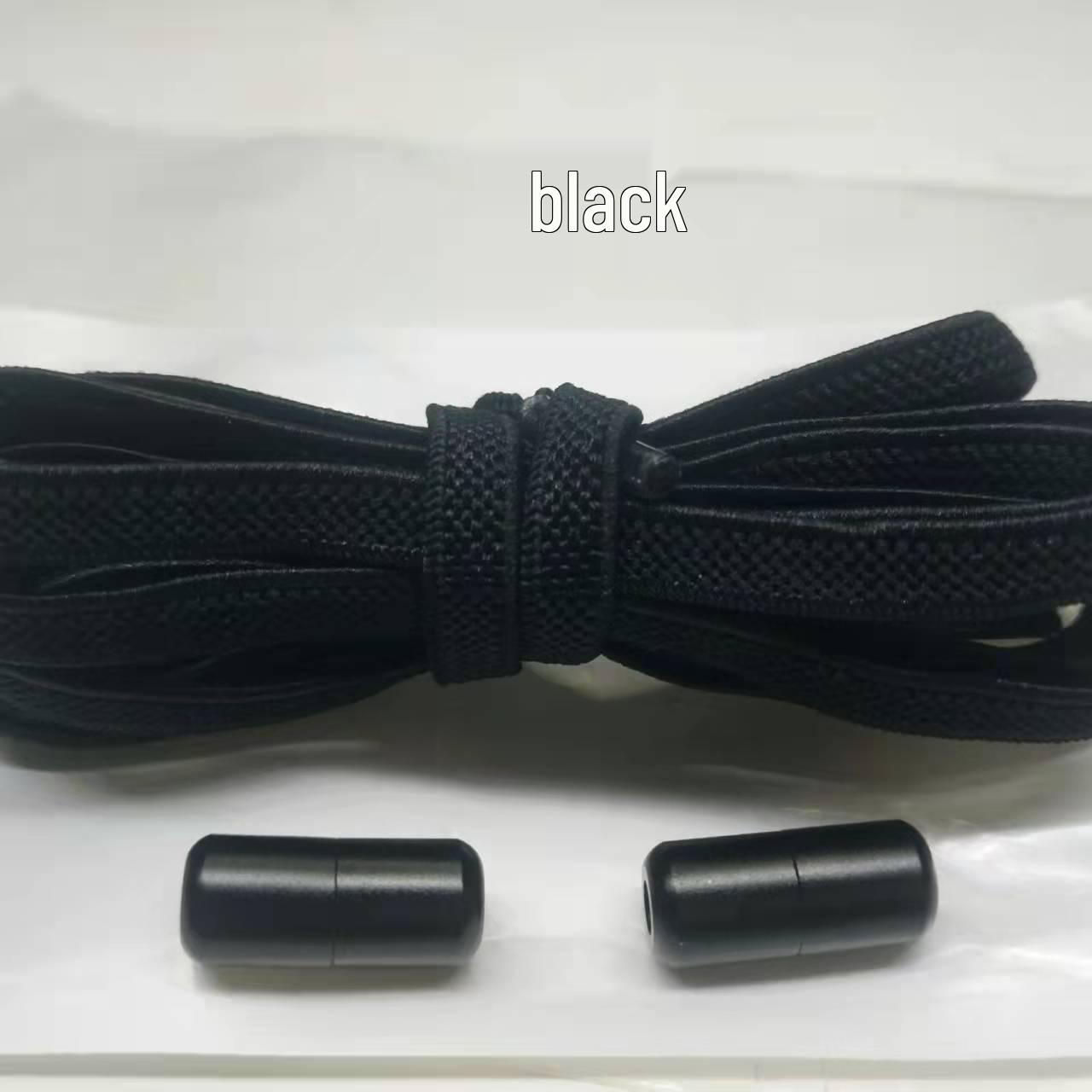 

Красочные эластичные шнурки с металлическими капсулами чёрный