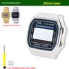 A168 Stainless Steel Case For Casio Electronic Watch A168W A168WA-1 Modified Metal Bezel Watch Case+Strap Suit watchband+Tools