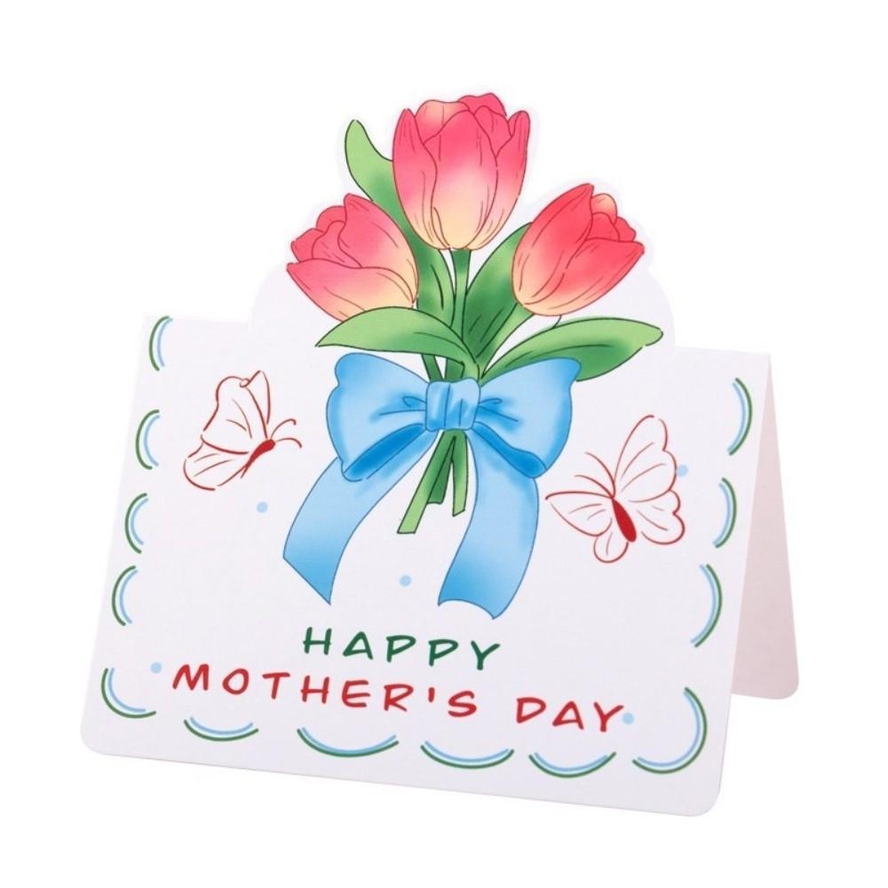 10pcs 3D Design 3D Floral Greeting Cards Folded Design Postcard Style Floral Bouquet Card Floral Pattern Multipack