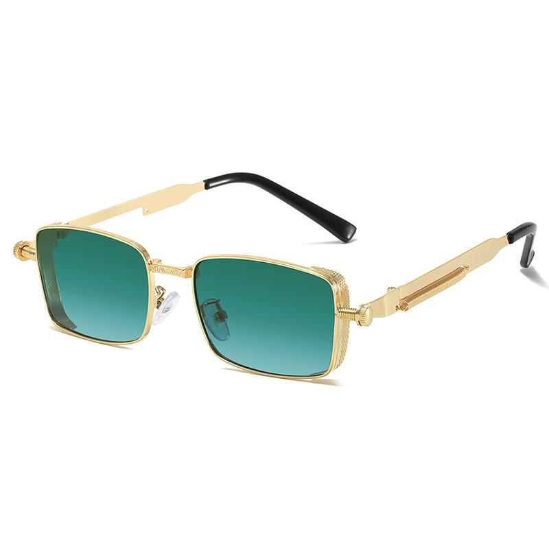 Square Sunglasses Men s High-end And Handsome Driving Sunglasses Uv-proof Heavy Industry Metal Punk Sunglasses