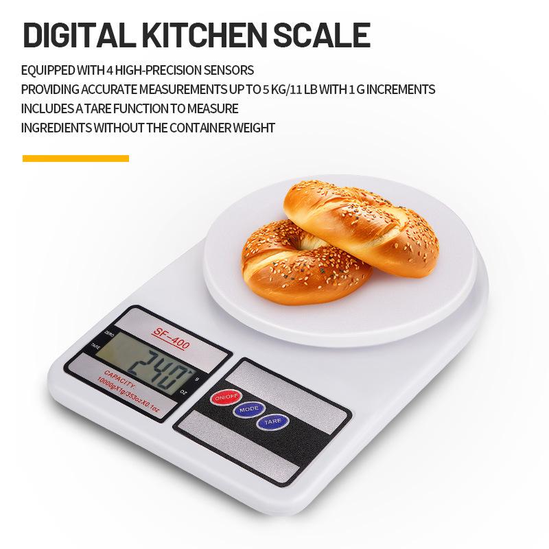 10kgx1g Digital Scale Kitchen Electronic Scale Gram Replaceable Battery Power Cooking Baking Cakes Measuring Kitchen Accessories