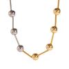 Youthway Glossy Shine Stainless Steel Metal Beads Chain Necklace For Women Gold Silver Waterproof 18K Gold-plated Jewelry Gift