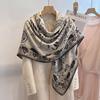 Oriental Yayun Silk Square Scarf Women's Autumn and Winter Versatile Shawl Scarf Retro Printing 111cm High Sense