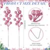 5Pcs Pink Glitter Artificial Flowers Berry Ornament Christmas Tree Decoration with Clips Stem for Xmas Home Decor Accessories