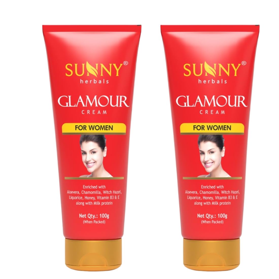 

Sunny Herbals Glamour Cream 100 gm X Pack of 2 | Brighten Skin, Even Tone, Reduce Dark Spots, Natural Glow