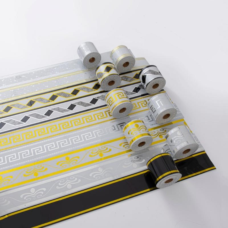 2 Rolls Self-Adhesive Waistline Printed Tape Foam Self-Adhesive Corner Trim for Ceiling Office Living Room Door Frame