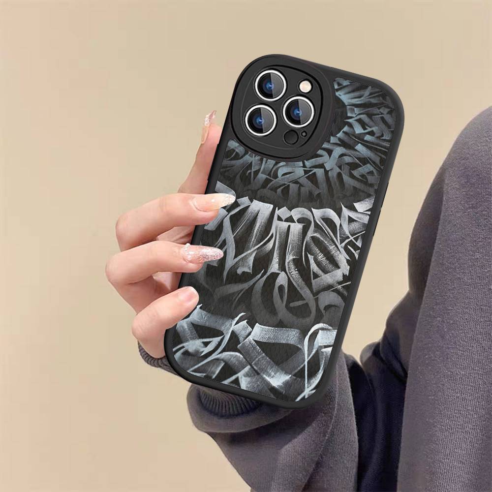 Pokras Lampas Art Graffiti Phone Cover For IPhone 16 15 14 13 12 11 Pro Max Plus Leather Soft Case
