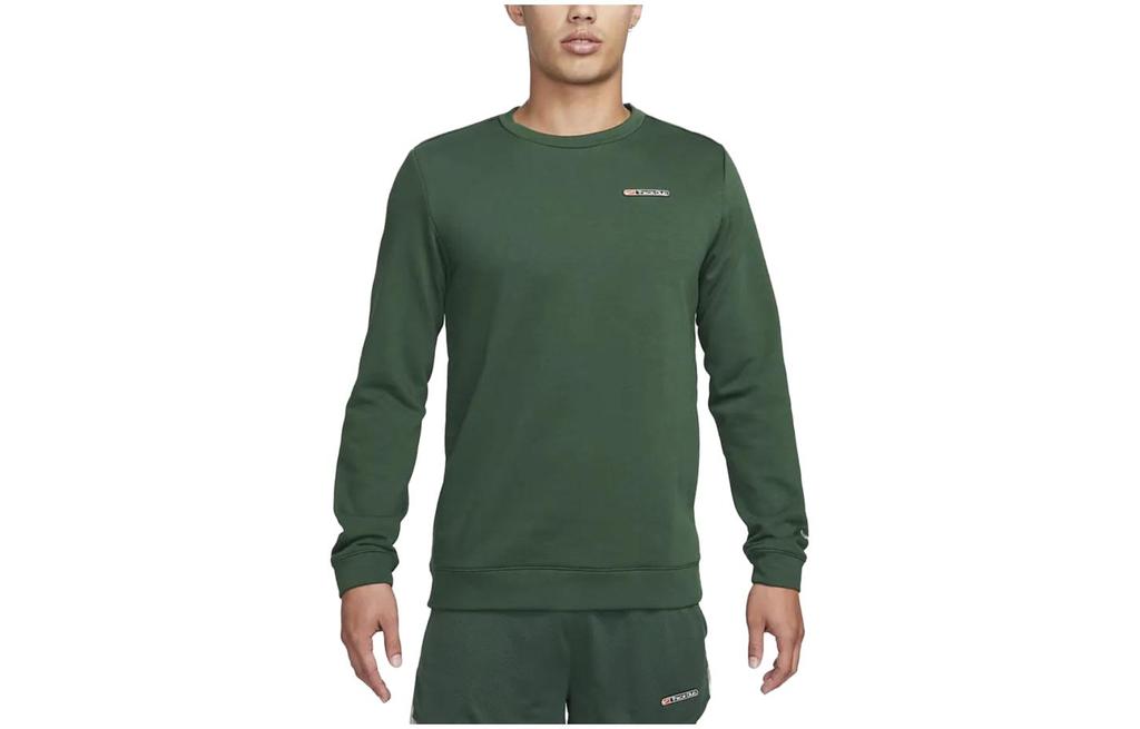 Nike T Shirts Men's Fir Green Crew Neck Moderate Straight Fit FB5510-323