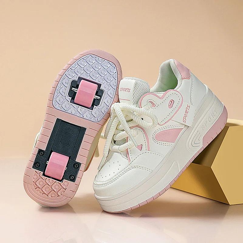 

НОВЫЕ 2-колесные гоночные роликовые коньки для мальчиков и девочек, светодиодные роликовые коньки, детские коньки для катания на льду, кроссовки с колесами, подарок 40