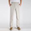 Men's Summer Thin Linen Pants, Loose High Waisted Straight Leg Casual Pants, Breathable Middle-aged and Elderly Linen Pants