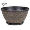 Outdoor Garden Planter Resin Flower Planters, Vintage Plant Pot with Drainage Hole & Saucer, Lightweight Saucer Tray for Indoor Outdoor, Retro