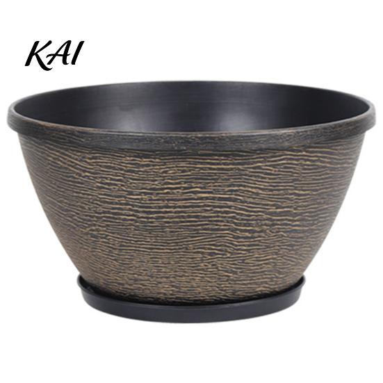 Outdoor Garden Planter Resin Flower Planters, Vintage Plant Pot with Drainage Hole & Saucer, Lightweight Saucer Tray for Indoor Outdoor, Retro