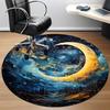 1PC Moon Night Office Round Area Rug, Mat Suitable For Office, Under Office Chairs Bedroom Living Room Home Decor, Room Deco