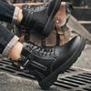 High Top Men's Shoes for Spring and Autumn, New Anti Slip and Waterproof Desert Boots, Outdoor Zipper Hiking Shoes, Work Boots