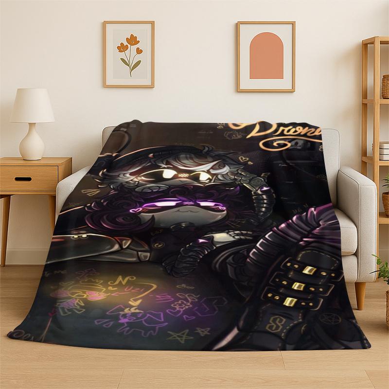 

Cartoon Murder Drones Uzi V Robot Flannel Blanket Soft Warm Throw Blanket for Bedroom Living Room Bed Travel Camping Picnic 75x100cm
