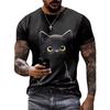 Sommer Rundhals 3D Lustiger Tierdruck Top Modische Lässige Kurzarm Herren T-Shirts