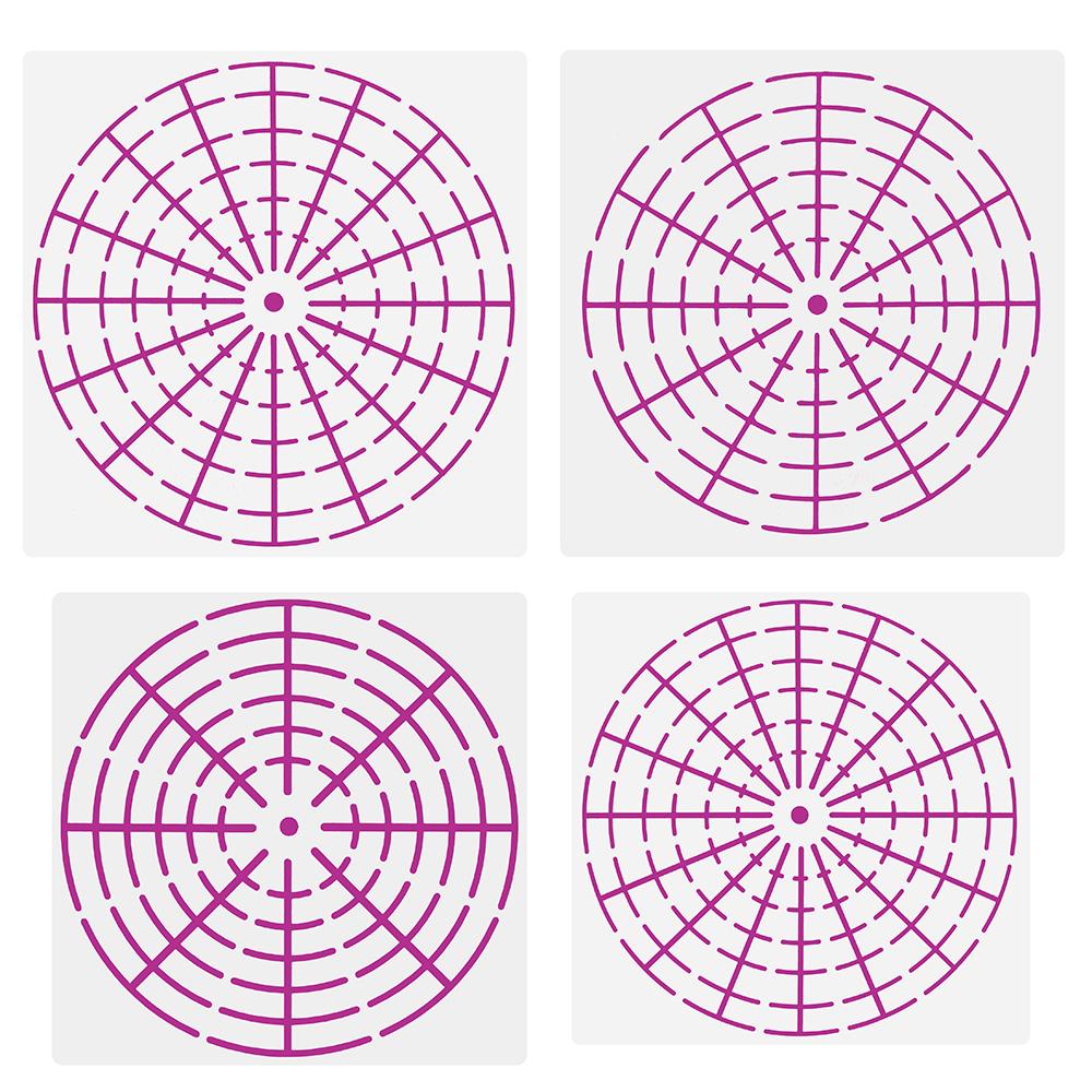 6Pcs Plastic Dot Painting Tool White Target Pattern Reusable Segment Art Projects