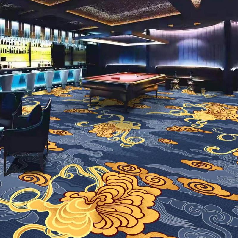 Luxury Printed Carpet for Hotel Billiard, Game, and Recreation Rooms – Wall-to-Wall Hallway and Private Room Flooring
