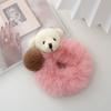 Plush Bear Hair Ropes Furry Ball Hair Scrunchies Cute Cartoon Hair Bands Durable Cute Lovely Elastic Hair Bands