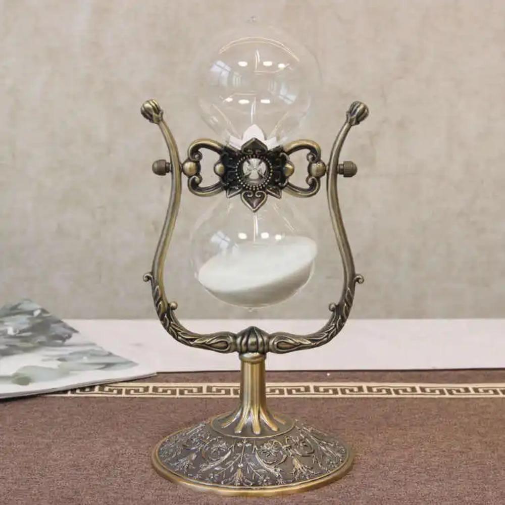 

Домашний винный шкаф для прихожей в гостиной Рабочий стол Песочные часы Украшения Ремесла Творческий Американский Ретро Металл Песочные часы Орнамент LH455