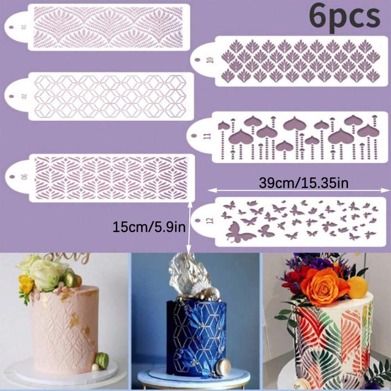 Cake Stencil Dotted Line Shape Pattern Wedding Cake Decorating Lace Cake Fondant Boder Stencils Template DIY Drawing Mold Tool