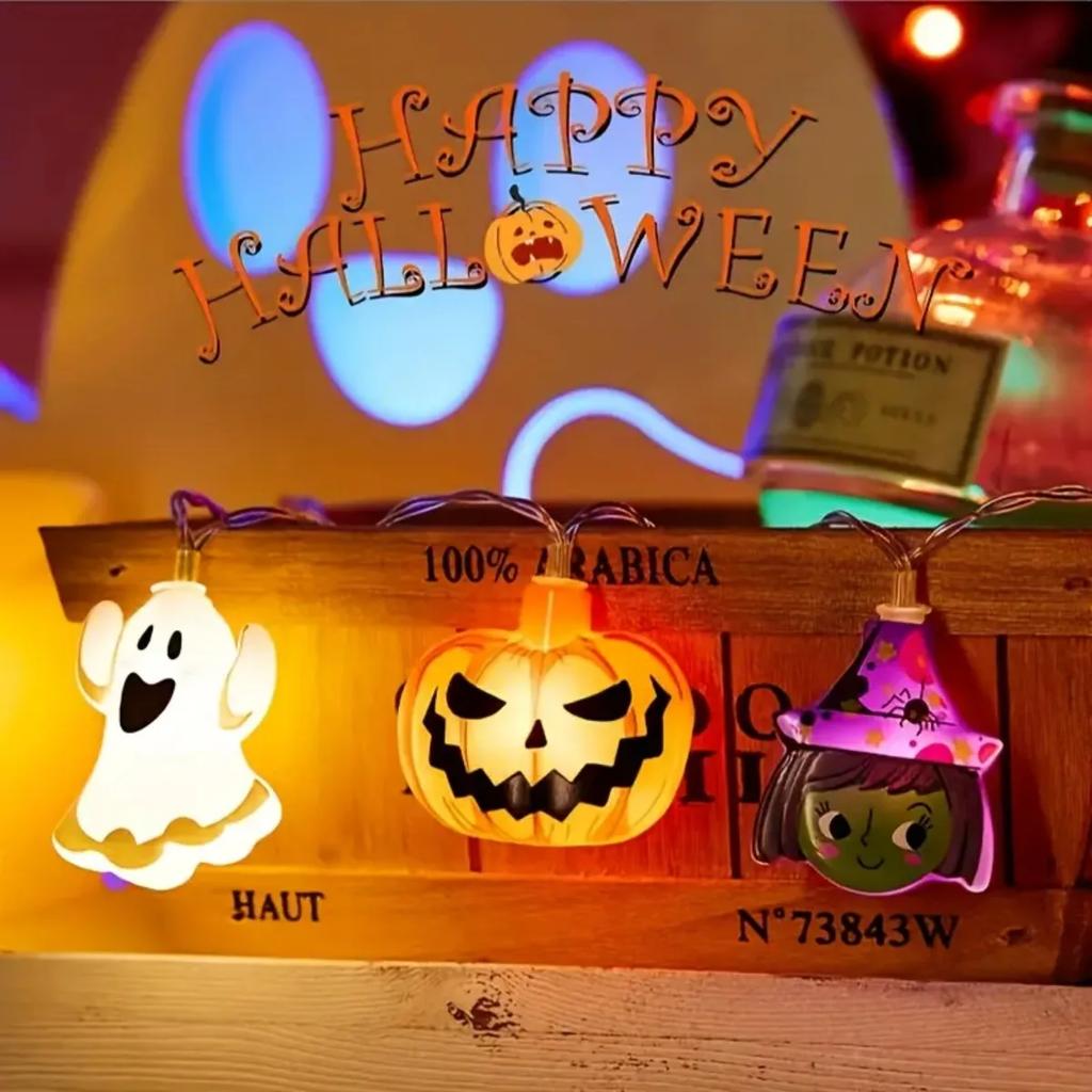 10/20 LED Halloween Light String Mummy Pumpkin Ghost Lantern String Ghost Festival Supplies Happy Halloween Party Decor 2024