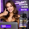 Le capsule di biotina, contenenti acido ialuronico ed estratto di collagene, supportano la salute di capelli, pelle e unghie.
