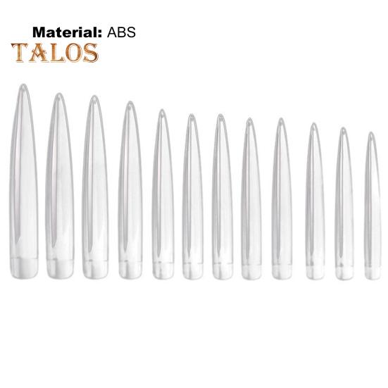 120Pcs/Bag Nail Tips Extra Long Stiletto Shape ABS Natural Thin Extending False Nails for Salon