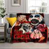 Custom Name Horror Clown Artwork Blanket bed sofa Blanket Flannel Blanket for Camping, Hiking, Picnic Essentials,gift for family and friends