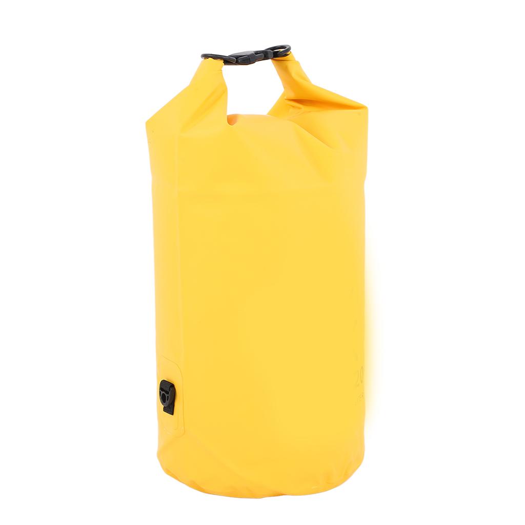 20L Dry Bag Waterproof PVC Mesh Cloth Removable Collapsible Lightweight Yellow for Boating Swimming Kayaking