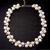 Elegant Lady Faux Pearls Shiny Rhinestone krage halsband Alla hjärtans dag present