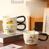 Retro Mug Design Sense Big Ears Ins Style Ceramic Cup Couple Coffee Cup Office Water Cup Home Use