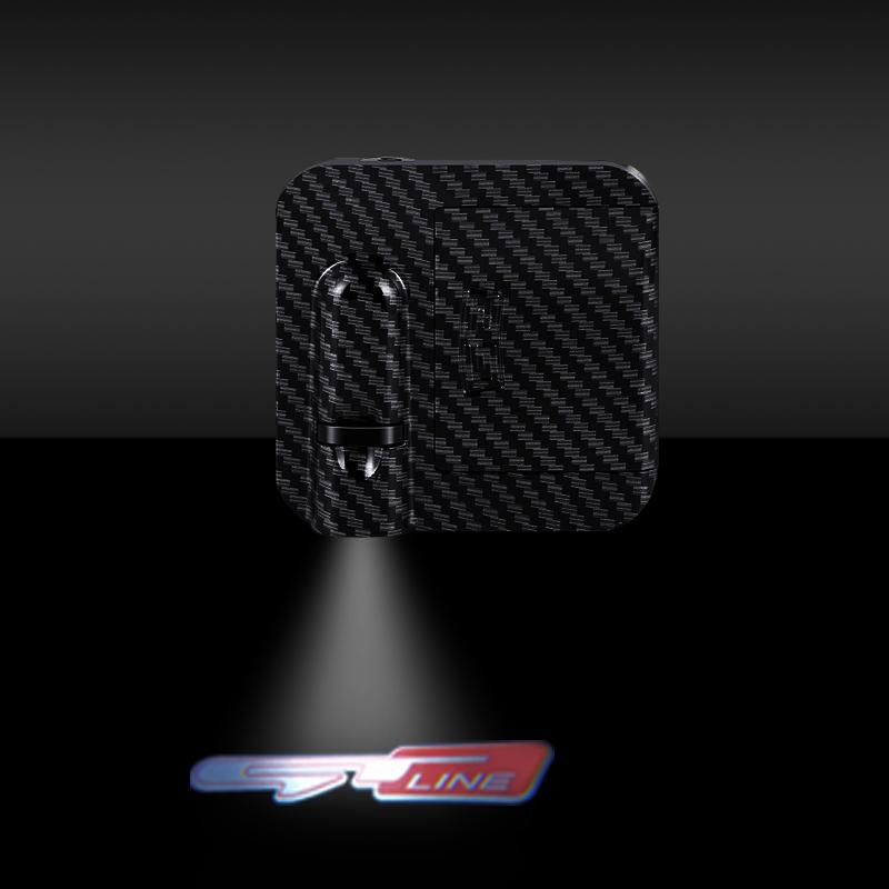 For GT LINE Logo Hyundai KIA K5 K3 Sportage Ceed RIO Venga Infrared Sensor Car HD Door Welcome Light Led Projector Lamp 1/2PCS
