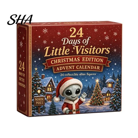 Holiday Countdown Ornament Box 2026 Spirit Advent Calendar, 24-Day Mini Figure Set, Elf Alien Calendar with Miniature Figures Fairy Christmas