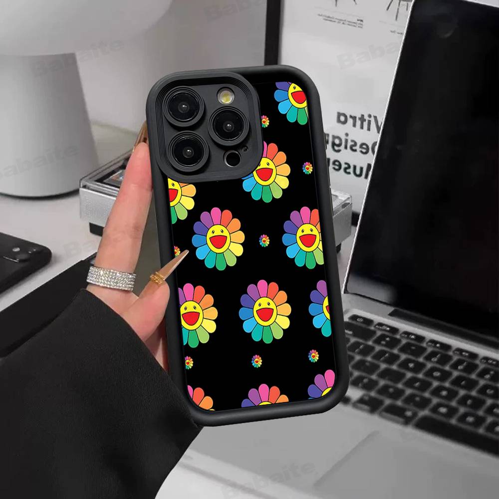 T-Takashi M-Murakami Phone Case For IPhone 17 16 15 14 13 12 11 Pro Max Anti Drop Soft Cover