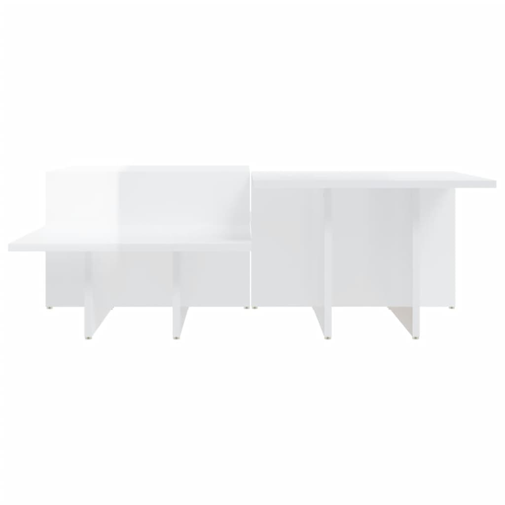 Coffee Tables 2 pcs High Gloss White Wood Based Material