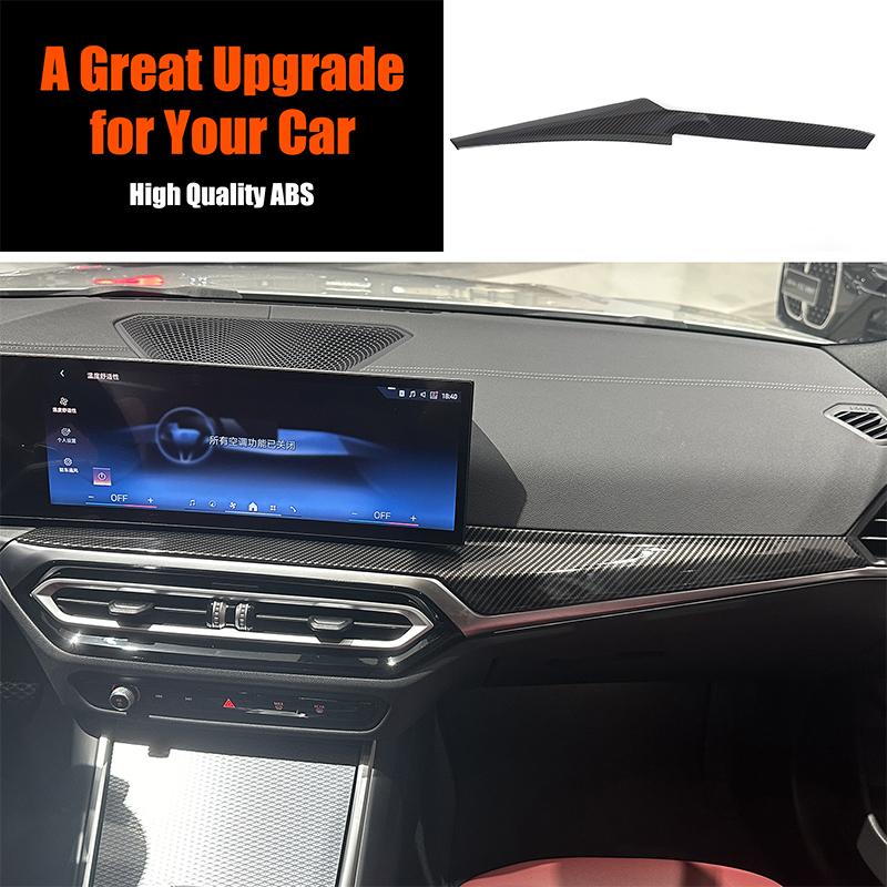 For BMW 3 Series/i3/4 Series/i4 23-24 Central Control Trim Strips, Instrument Panel Trim Strips, ABS Carbon Fiber Pattern 1pcs