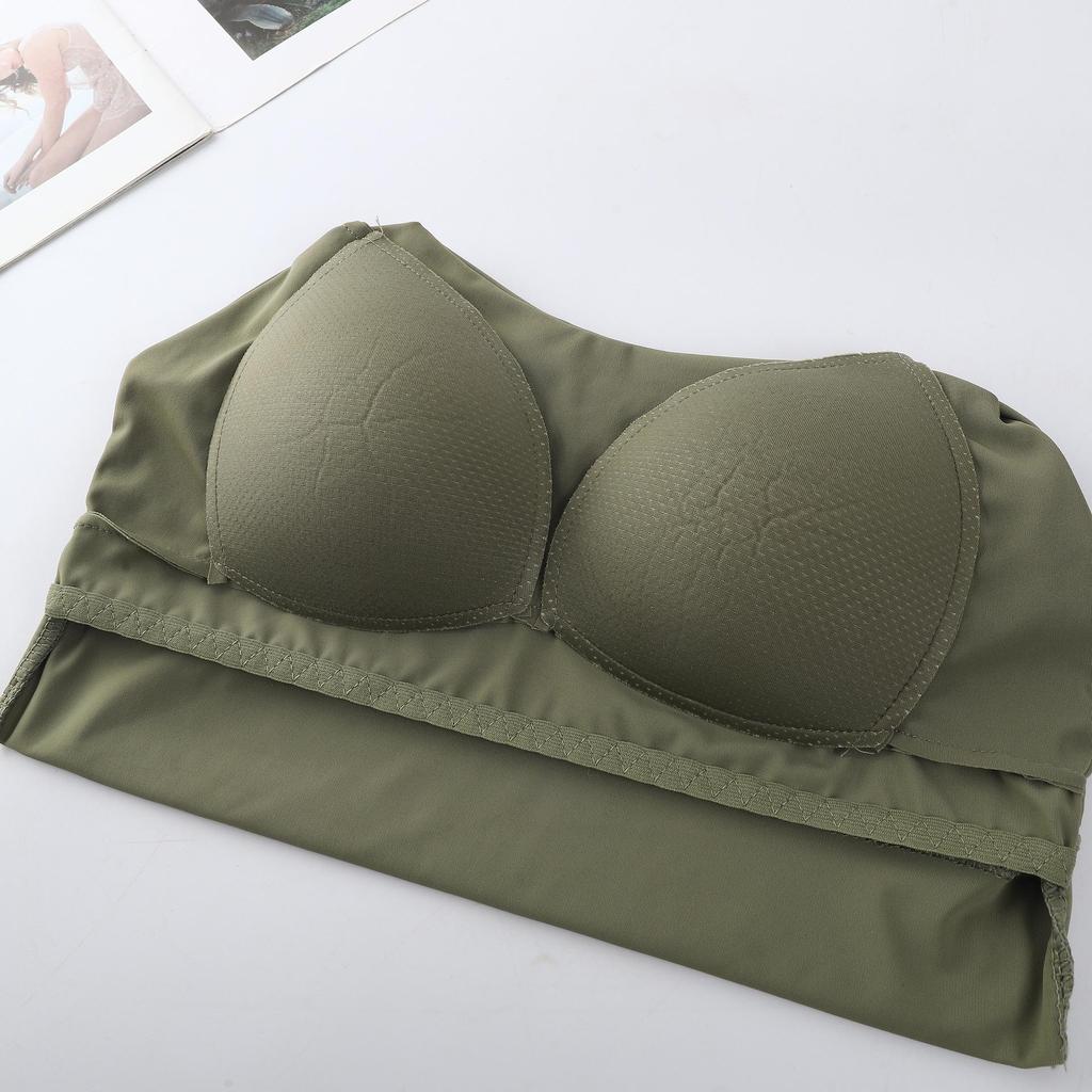 Sommer-BH aus Eis-Seide mit gekreuzten Trägern und festen Cups