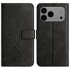 For iPhone 17 Pro Case Line Pattern Wallet Leather Phone Cover with Wrist Strap