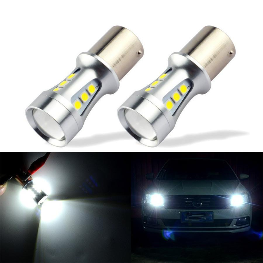 2X1156 Led Ba15S P21W S25 18Led 3030 Chips 6000K White Drl Car Brake Lights Back Light Bulb Light