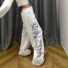 Pantalon de survêtement décontracté à strass chauds style rue américaine Pantalon ample et droit à jambes larges Pantalon ample à drapé lisse Amincissant Pantalon de sol