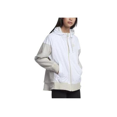 Nsw Windrunner Bunda Nová Barva Blok Ležérní Zip S Kapucí Dlouhý Rukáv Větrolam Dámské Bundy Bílá 886269-100