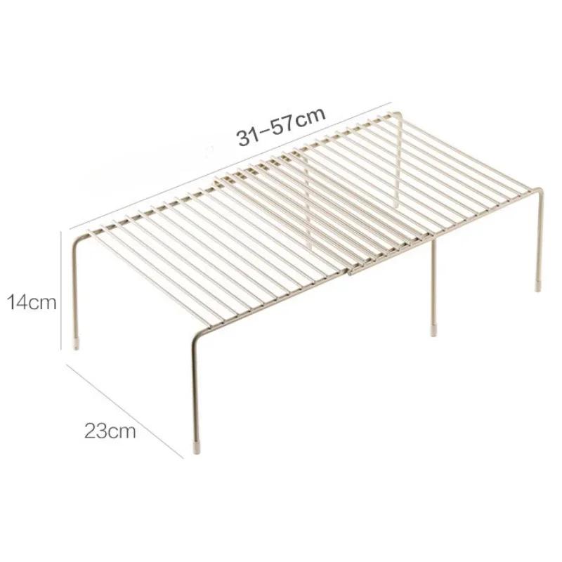 Expandable Shelf Organizer For Kitchen Countertop, Metal Cabinet Organizer Pantry Sht, Space Saving Non Slip Rustproof
