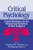 Kniha Critical Psychology : Contributions To an Historical Science of the Subject