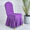 Pure Color Pleated Skirted Chair Cover Full Wrap Removable Seat Cover Dustproof Washable Elastic Chair Cover
