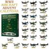 Wwii Aircraft Advent Calendar, with 24 Unique Mini Warbirds, 2D Flat Acrylic Fighter Countdown Surprise Gifts for Model Collectors, Aviation Lovers