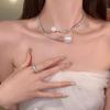 Love Heart Rivet Punk Choker Necklace - Y2K Subculture Clavicle Chain