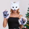 3-częściowy strój lisa na Halloween - pluszowy ogon, maska i rękawiczki | urocze akcesoria RPG o tematyce zwierzęcej na imprezy i COSPLAY na żywo