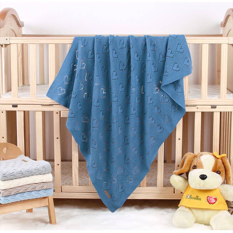 Baby Strickherzmuster Häkel-Wickeltuch mit winddichter Baumwolle für Neugeborene