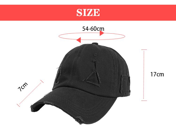 American Retro Distressed Soft Top Frayed Ripped Baseball Caps Customizable Embroidered Washed Cotton Outdoor Baseball Cap
